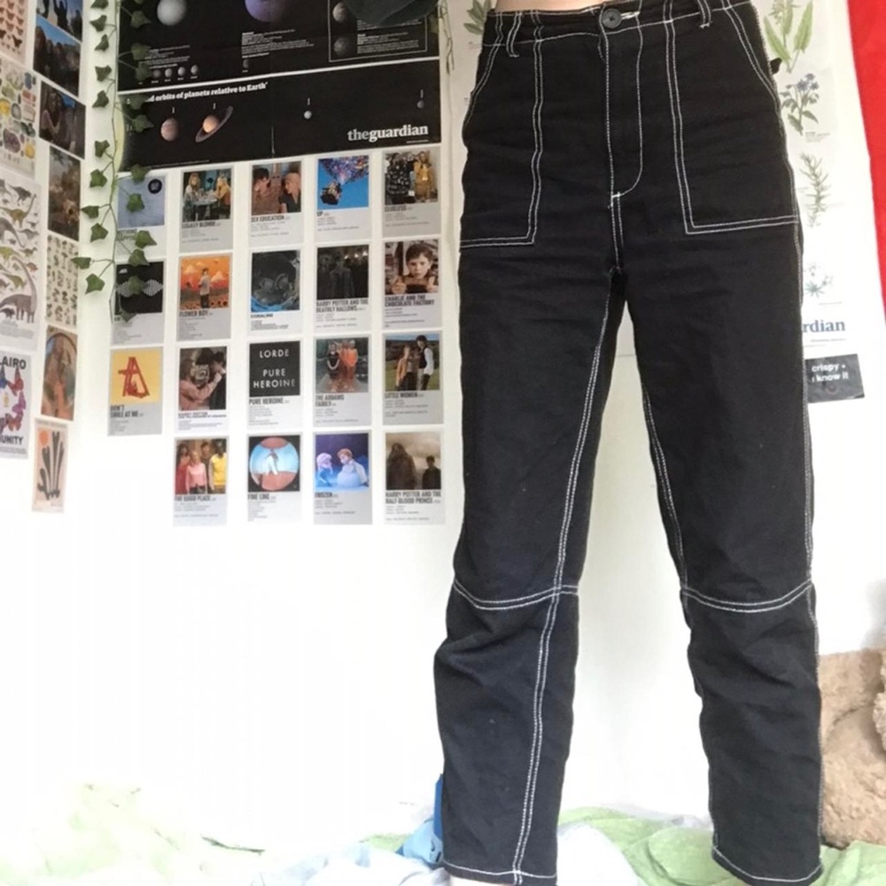 H&M Divided Black Pants with White Accents similar to the ones Urban Outfitters - Picture 5 of 13
